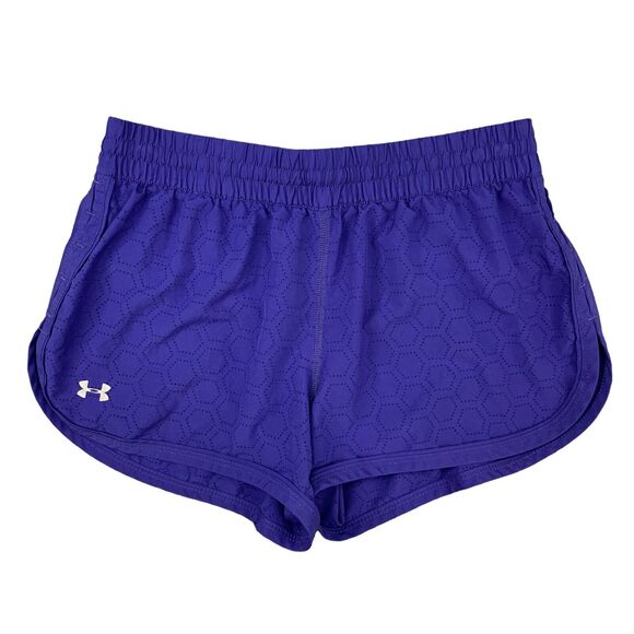 Under Armour Running Short Women XS Purple HeatGear Semi Fitted Lined Activewear - Picture 1 of 16